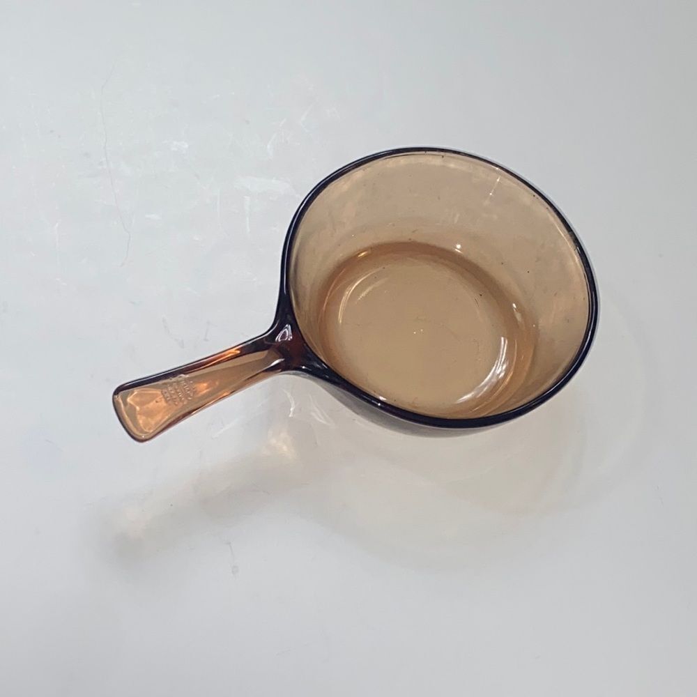 Vintage Vision By Corning Wore 0.8 L Glass Amber USA Fry Pan